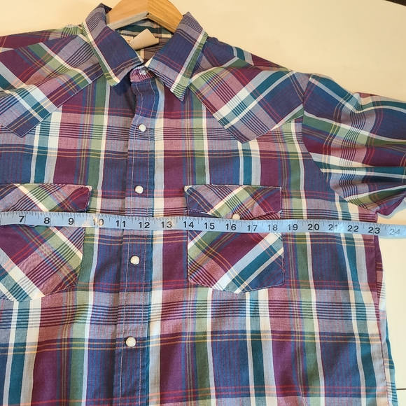 Vintage Western Frontier Plaid Pearl Snap Shirt - Picture 3 of 8